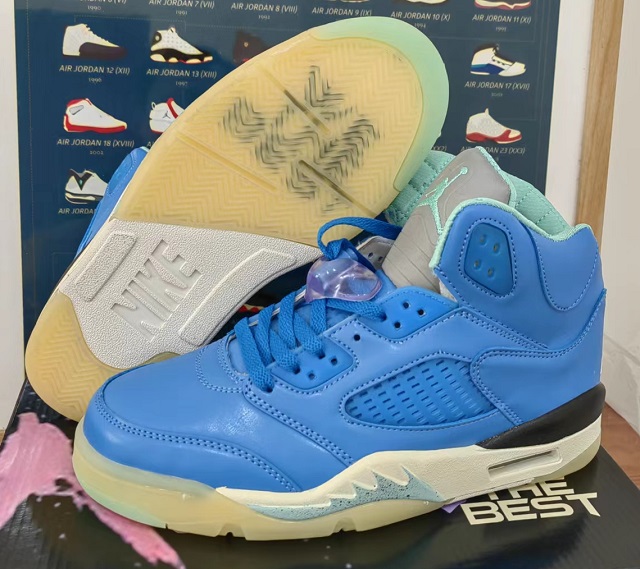 Air Jordan Retro 5 V Grade AAA WE THE BEST Blue - Click Image to Close